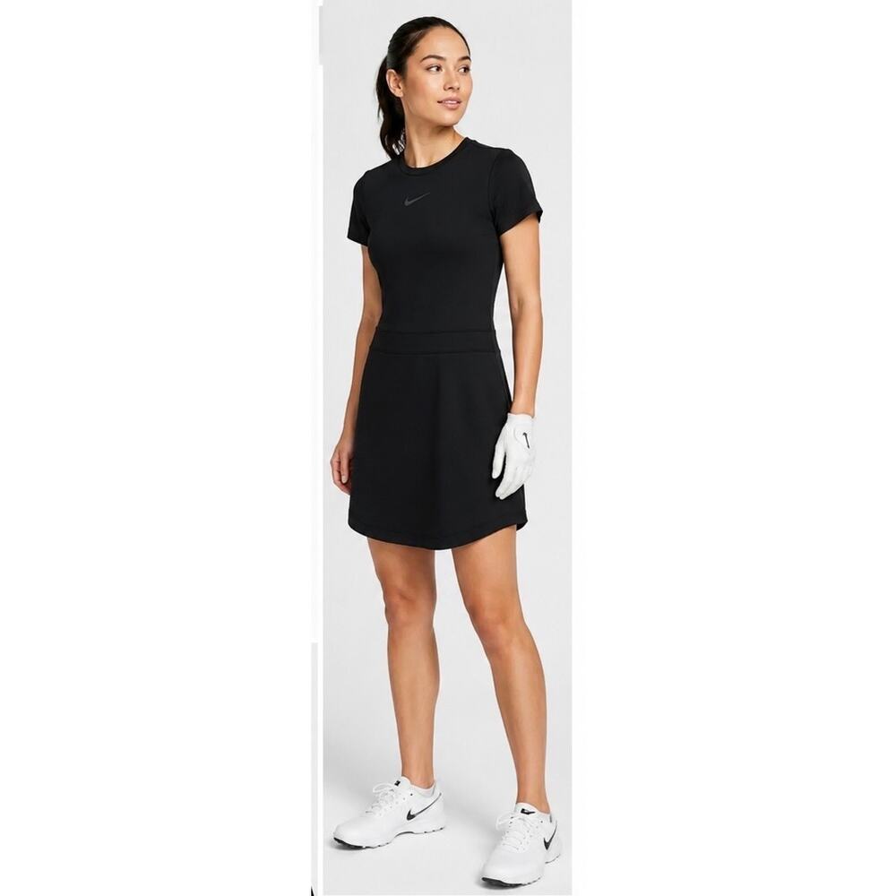 Nike Golf Dri-FIT Black Short Sleeve Golf Dress XS Swoosh Athletic - Picture 2 of 5